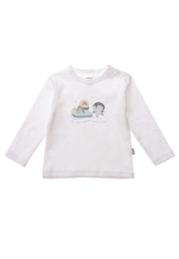Langarmshirt in weiß "Pinguin und Robbe"