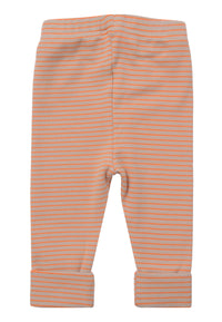 Rücksteite der beige/orange gestreifte Leggings