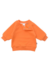 Sweatshirt in orange mit Print "Selflove Club" mit versteckten Druckknöpfen