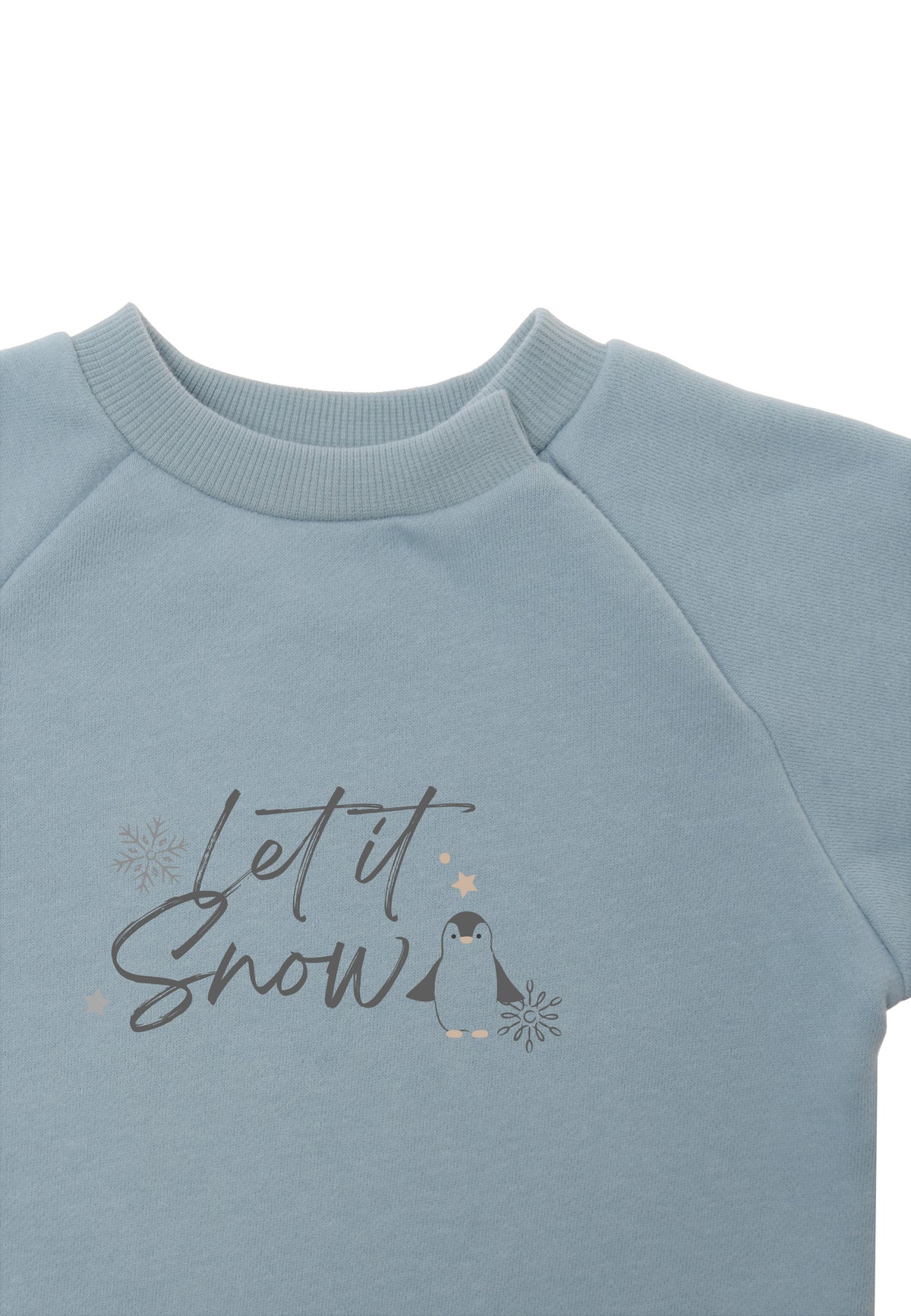 Detailansicht des Sweatshirts mit Raglanärmeln.
