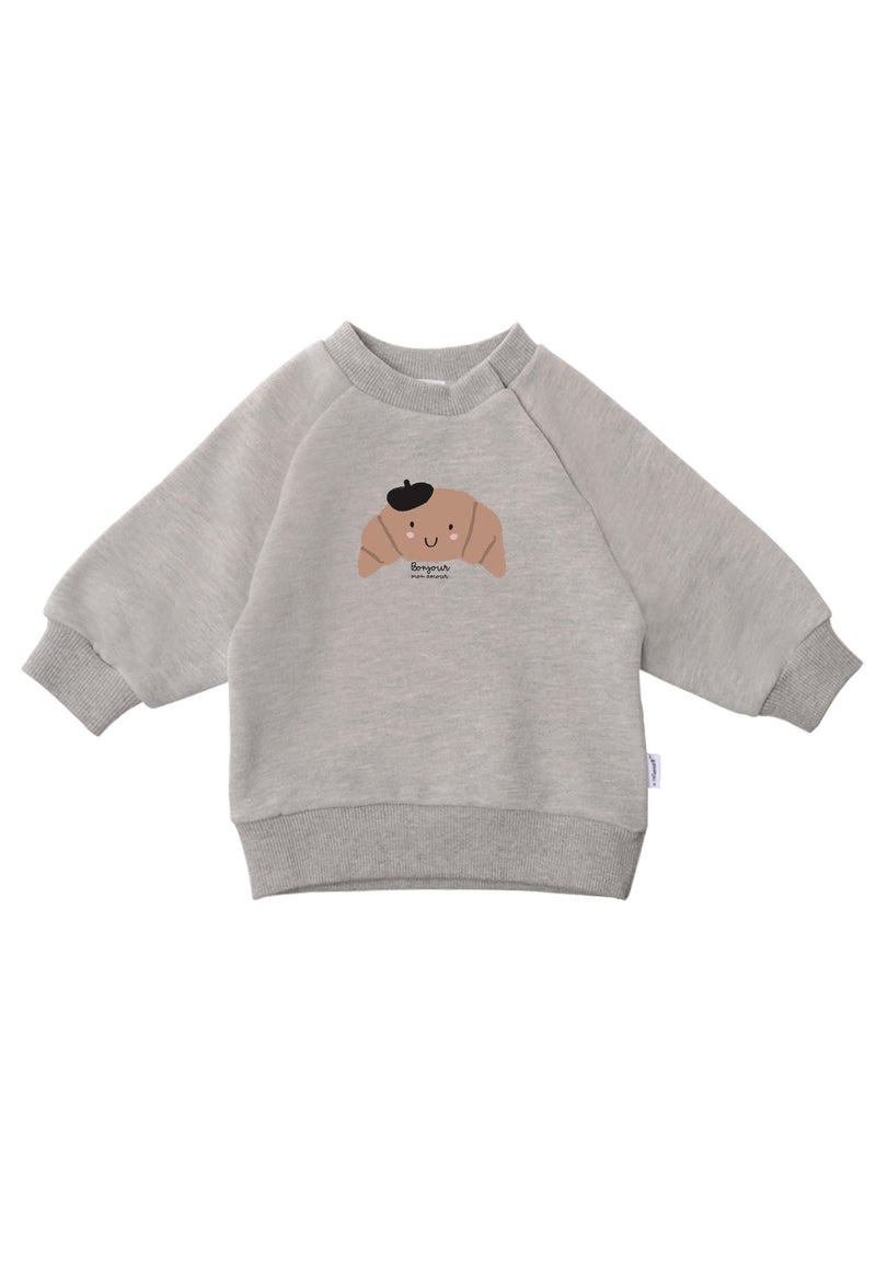 Graues Sweatshirt mit Croissant Babys Print und Kinder – Liliput für