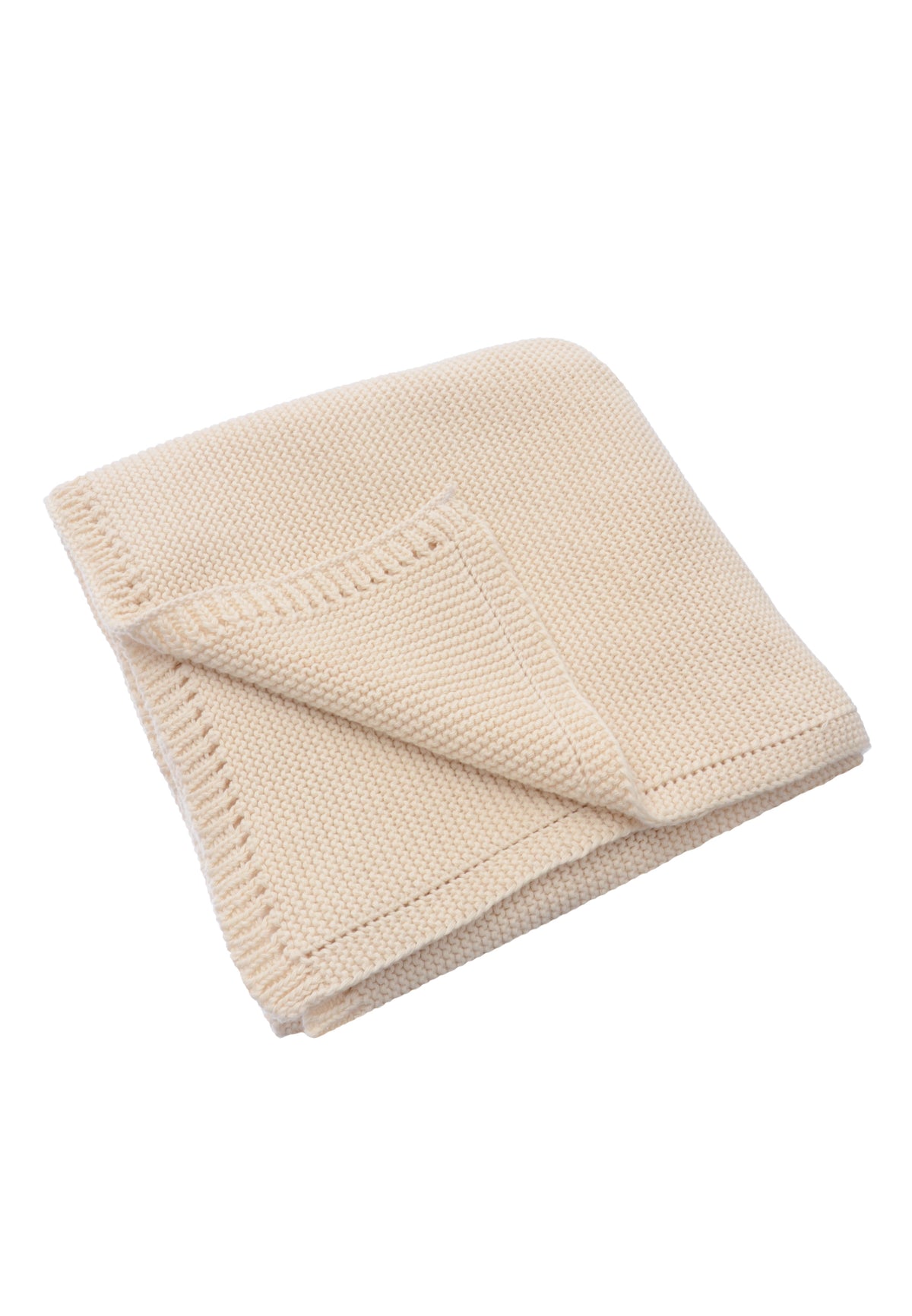 Strickdecke in 90x90cm in sanftem beige.