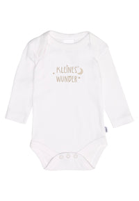 Amineckbody mit langem Arm in weiß und Aufdruck "kleines "Wunder".