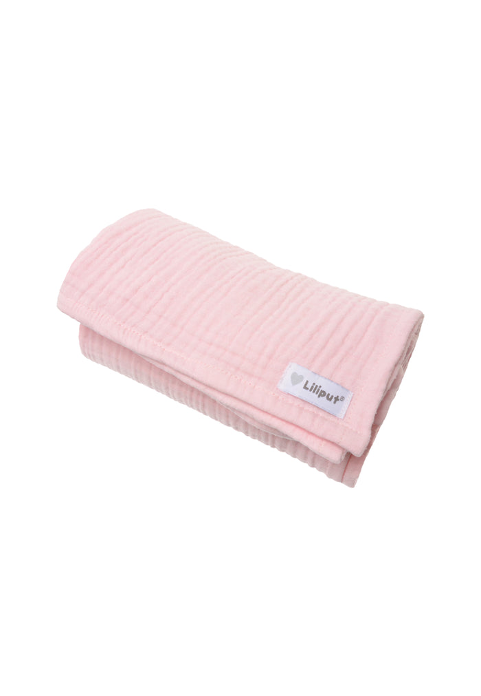 Musselindecke in rosa, 80x85cm.