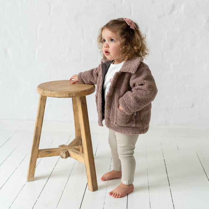 Bouclèfleece Jacke altrosa
