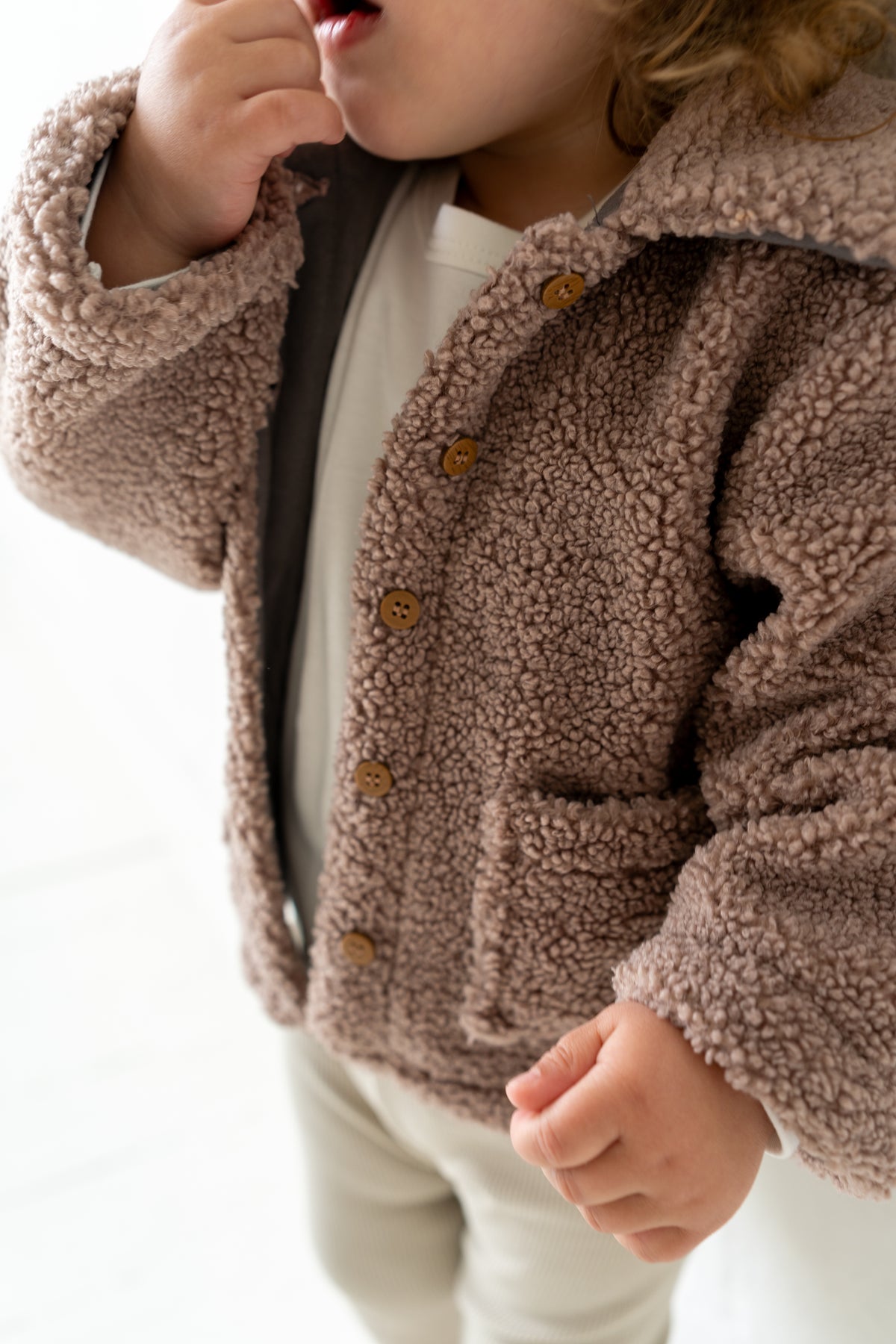 Bouclèfleece Jacke altrosa