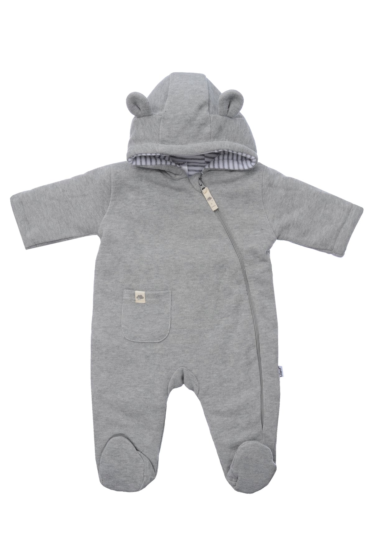 Wattierter Rib Overall in grau melange