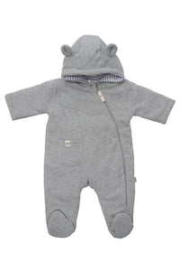 Wattierter Rib Overall in grau melange