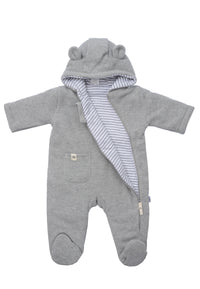 Wattierter Rib Overall in grau melange