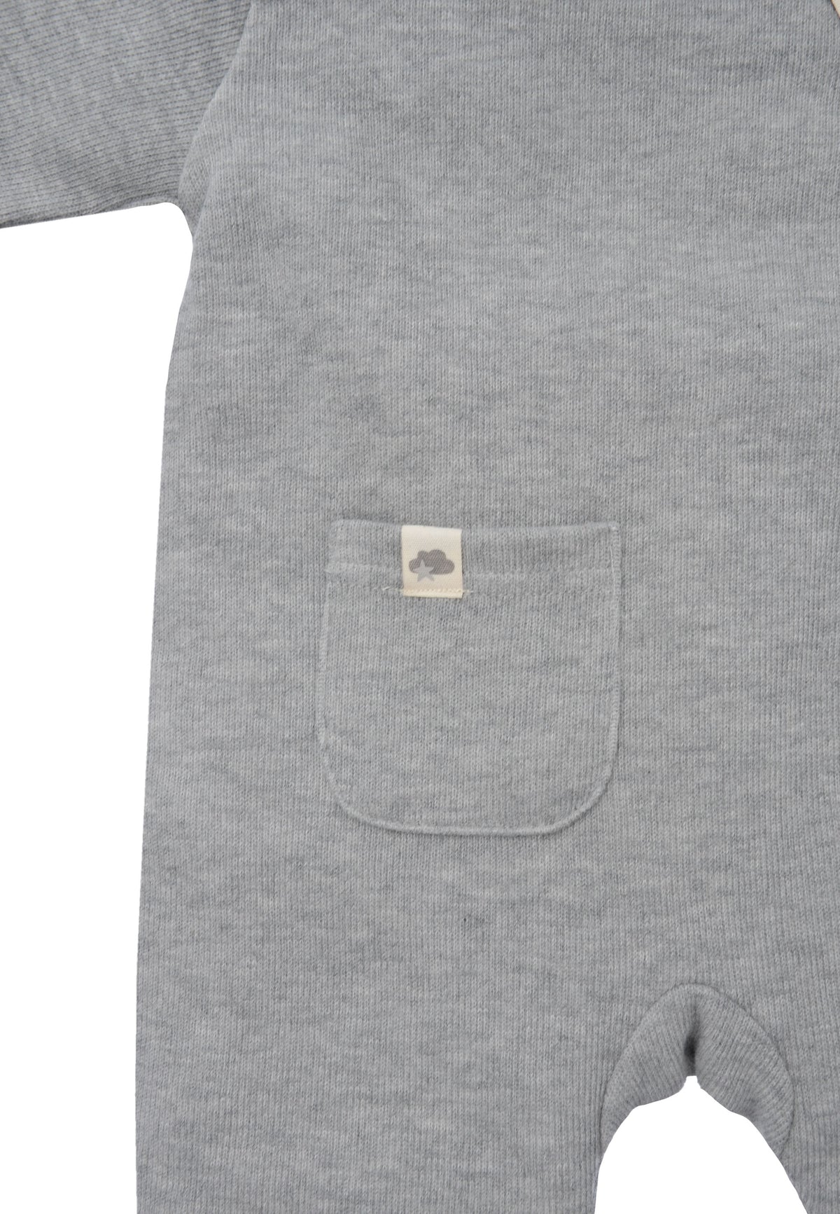 Wattierter Rib Overall in grau melange