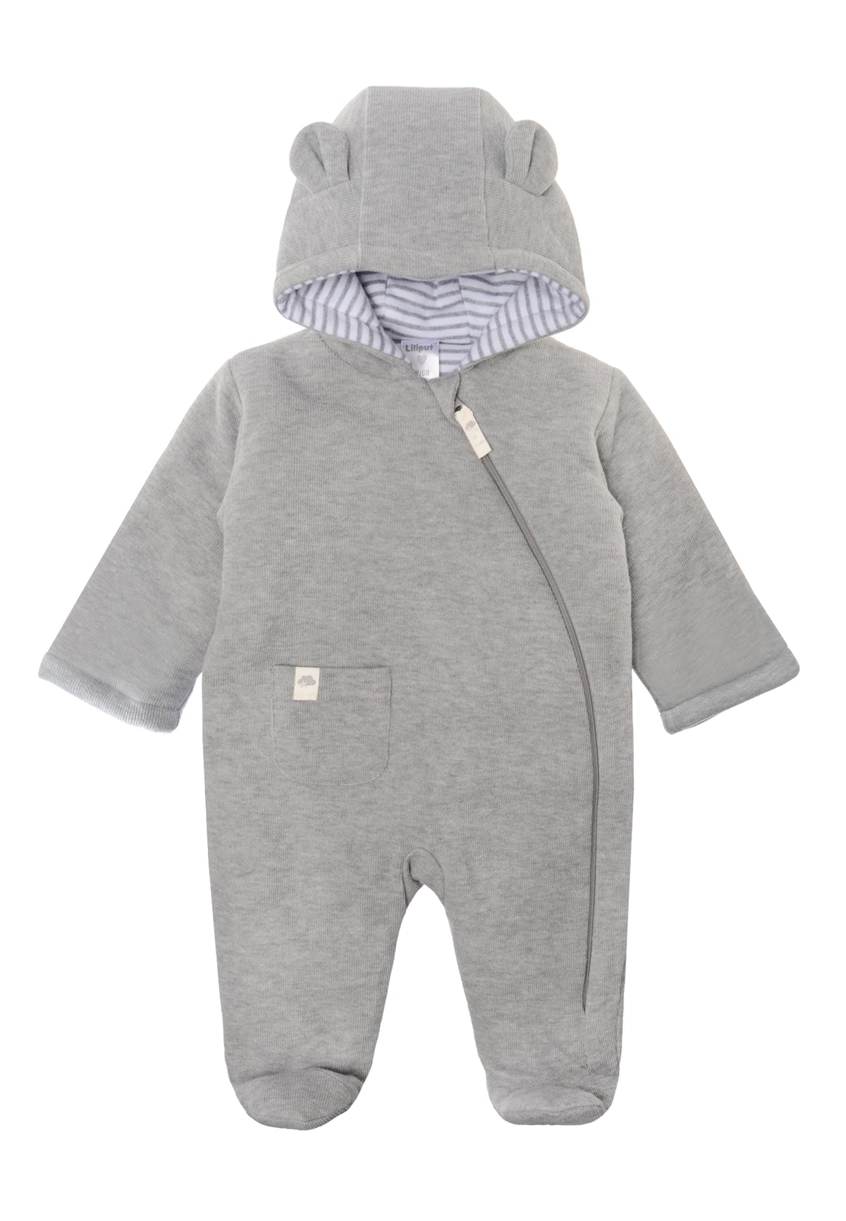Wattierter Rib Overall in grau melange