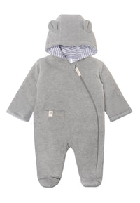 Wattierter Rib Overall in grau melange