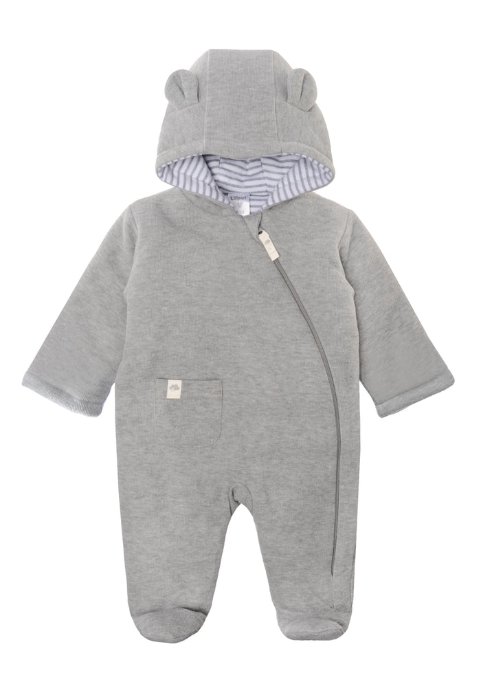 Wattierter Rib Overall in grau melange