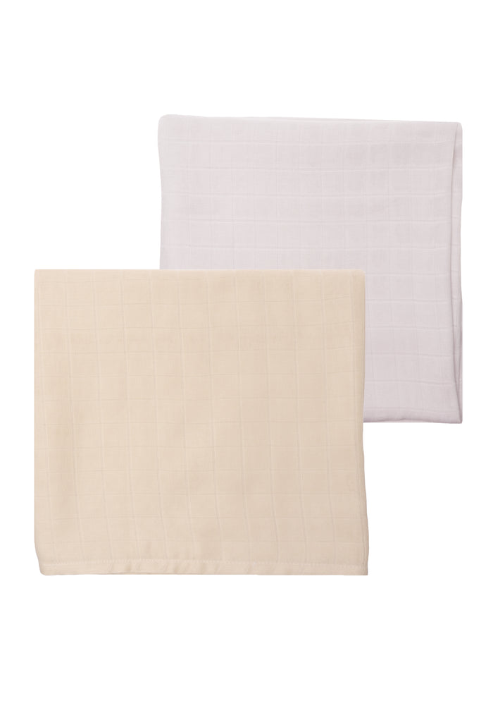 Doppelpack Premium Musselintücher in beige und grau