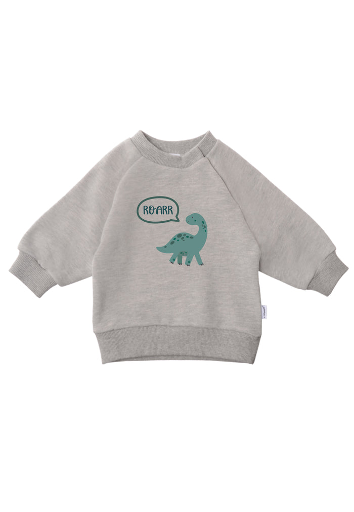 Graues Sweatshirt mit Dino Print