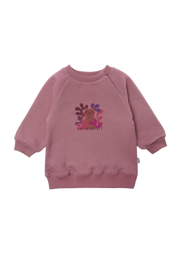 Sweatshirt in rosè mit niedlichem Katzen Print.