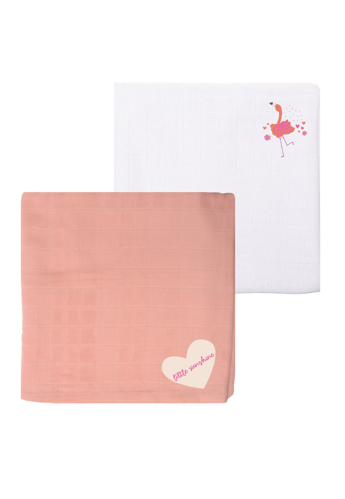 Doppelpack Premium Musselintuch in 80x80cm und süßen Prints.
