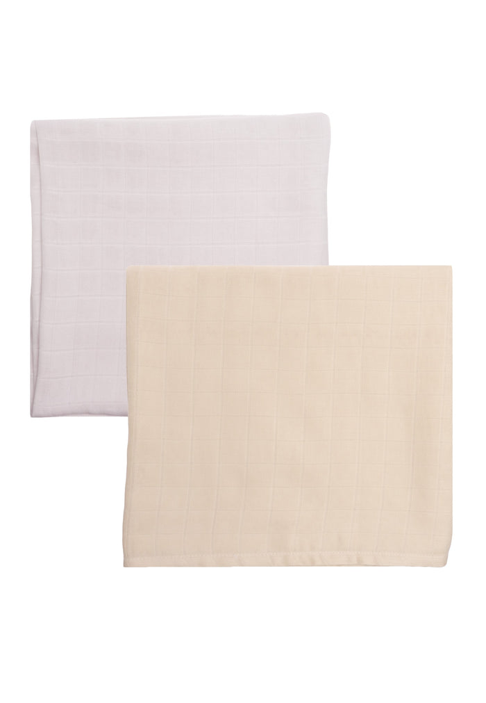 Rückseite der beiden Mulltücher in 80x80cm.