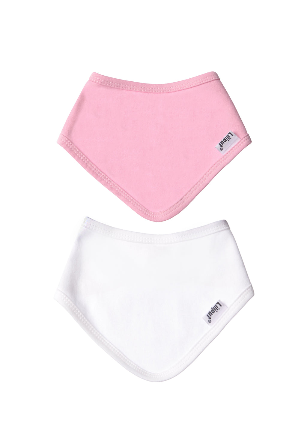 Bio Baumwollset bestehend aus Langarmshirt in rosa und passenden Halstüchern (2Stk.) in rosa und weiß.