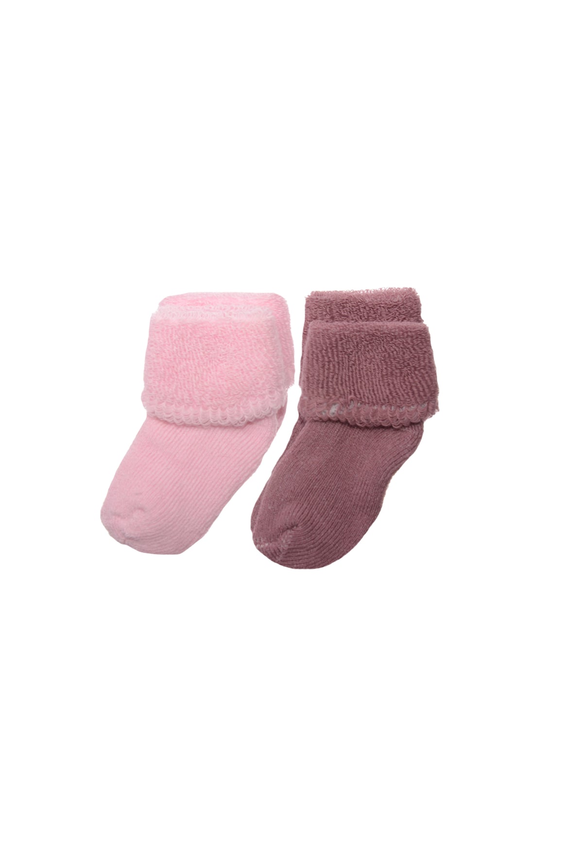 2 Paar Socken in rosè Farbtönen.