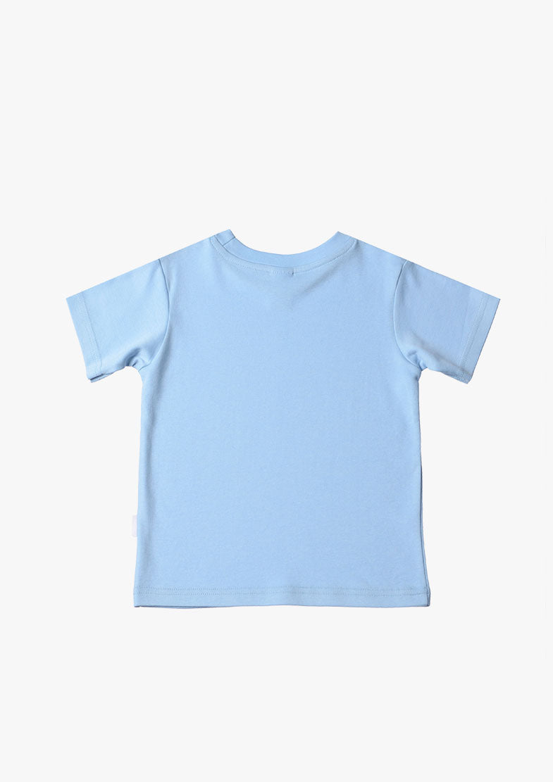 Kinder T-Shirt hellblau mit Druck \