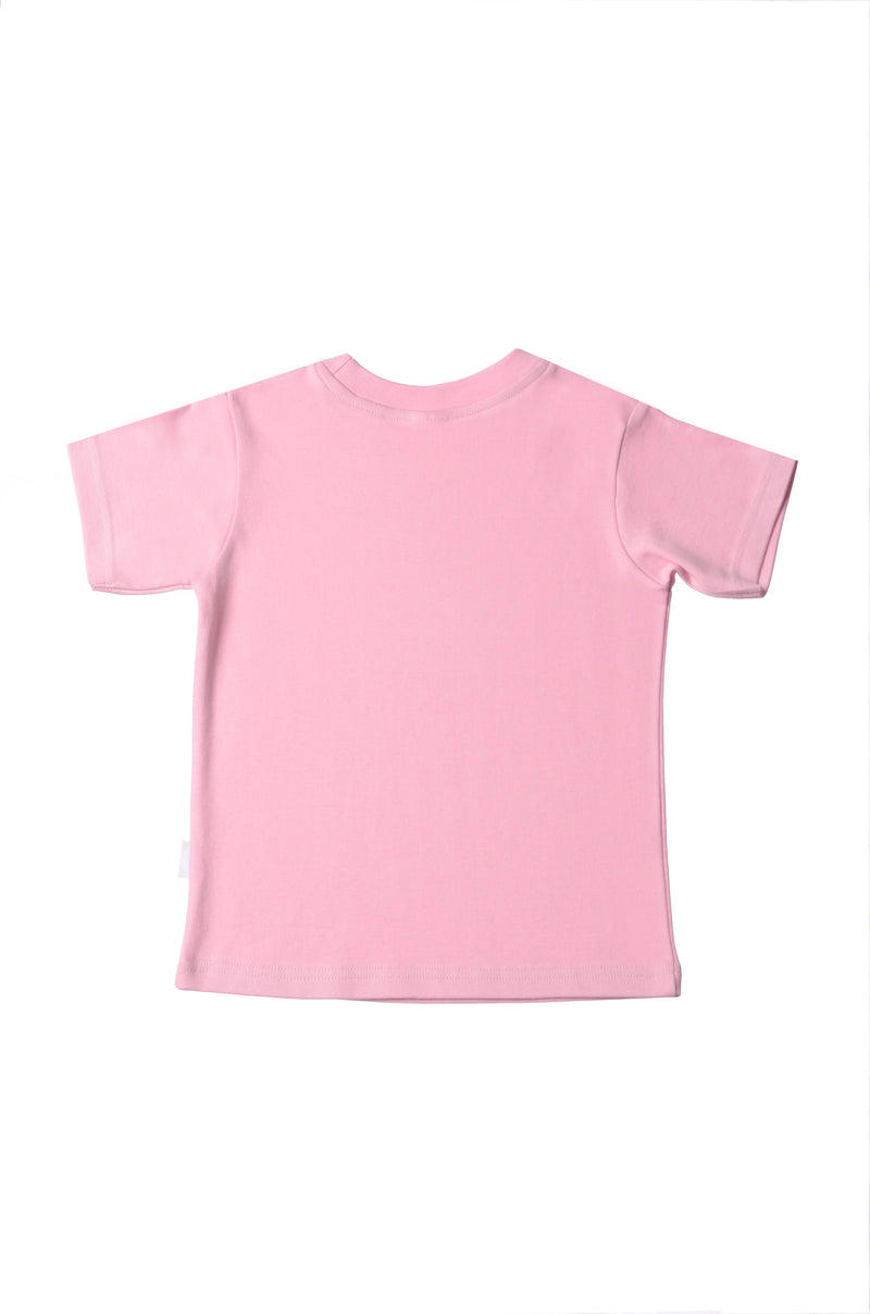 Rosa Kinder Bio-Baumwoll Häschen T-Shirt mit Aufdruck – Liliput