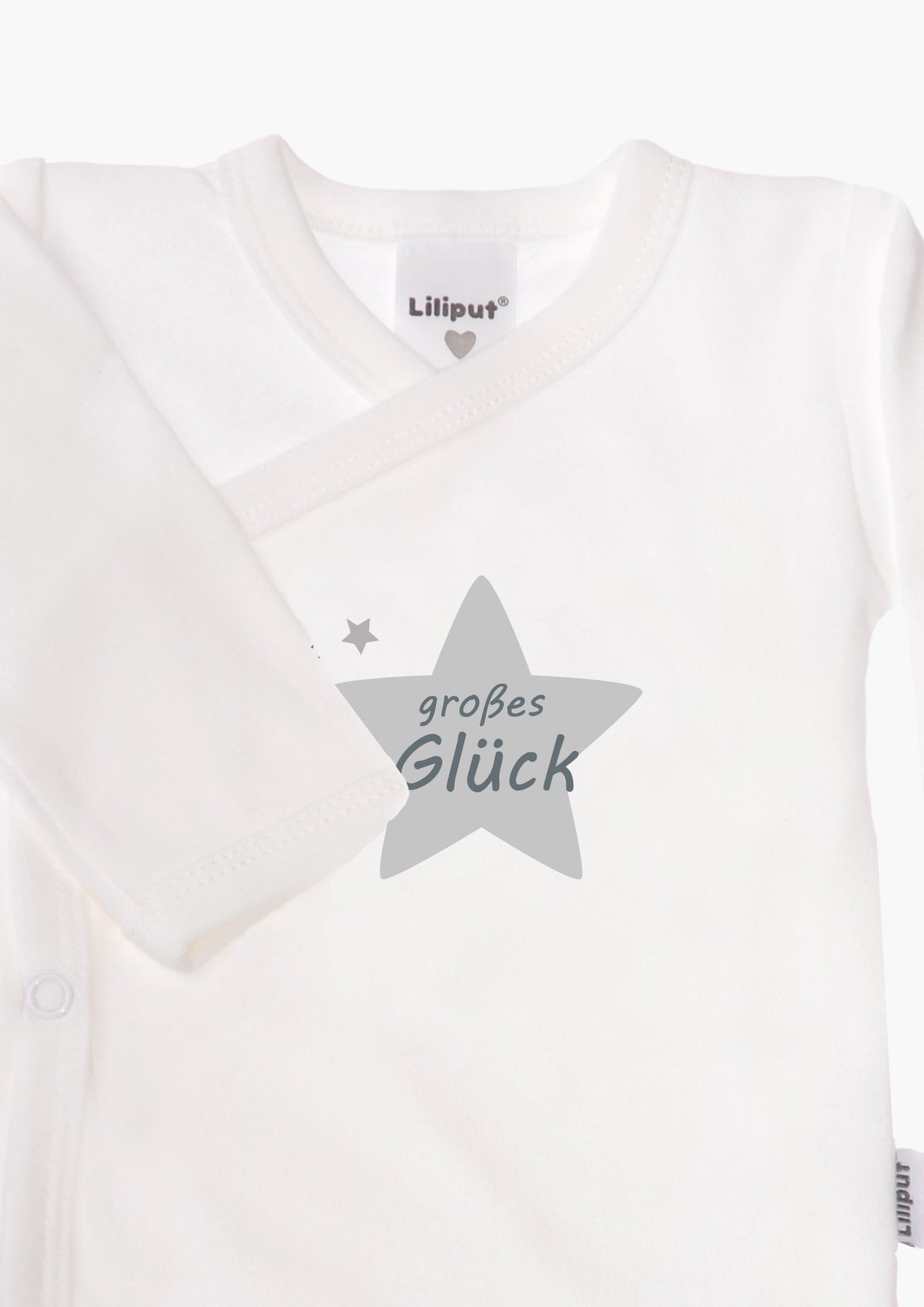 2er-Pack Langarm-Wickelbodys in grau mit "kleines Wunder"