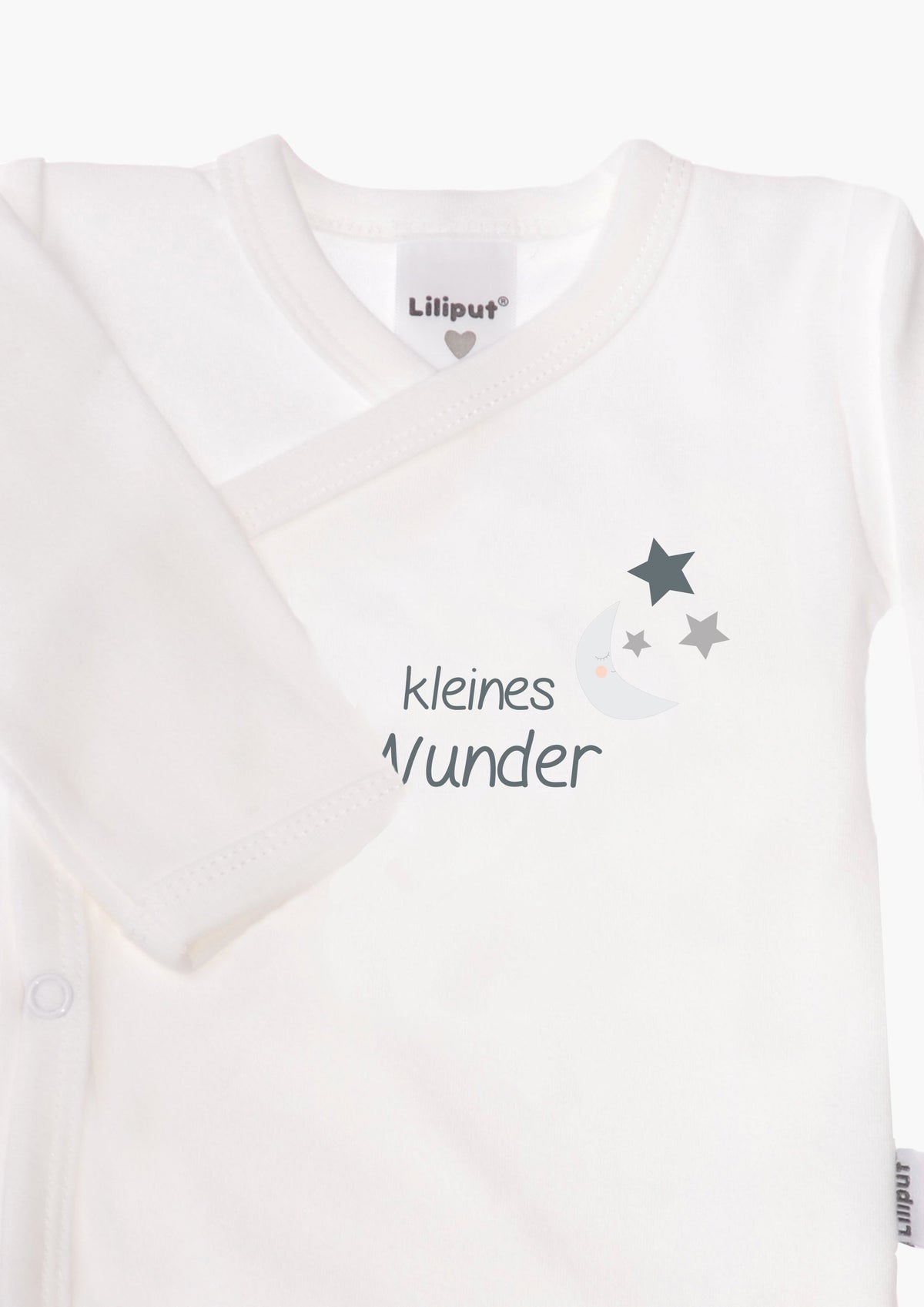 2er-Pack Langarm-Wickelbodys in grau mit "kleines Wunder"