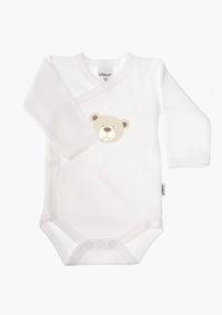 2er-Pack Langarm-Wickelbodys in gestreift und mit Teddy
