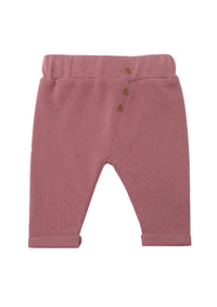 Ribstrickhose in rosenholz mit lässigem Schnitt