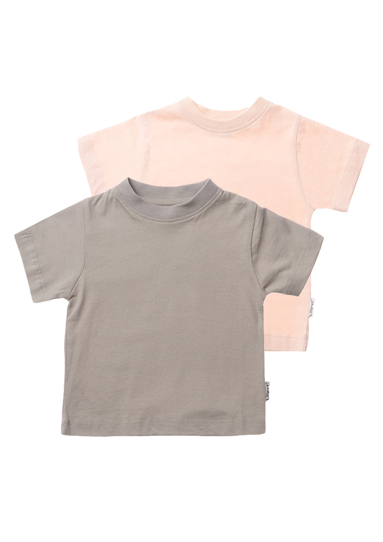 Kinder T-Shirt Bio-Baumwolle Liliput in khaki und apricot