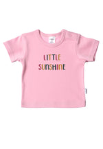 pinkes T-Shirt mit buntem Wording "little sunshine"