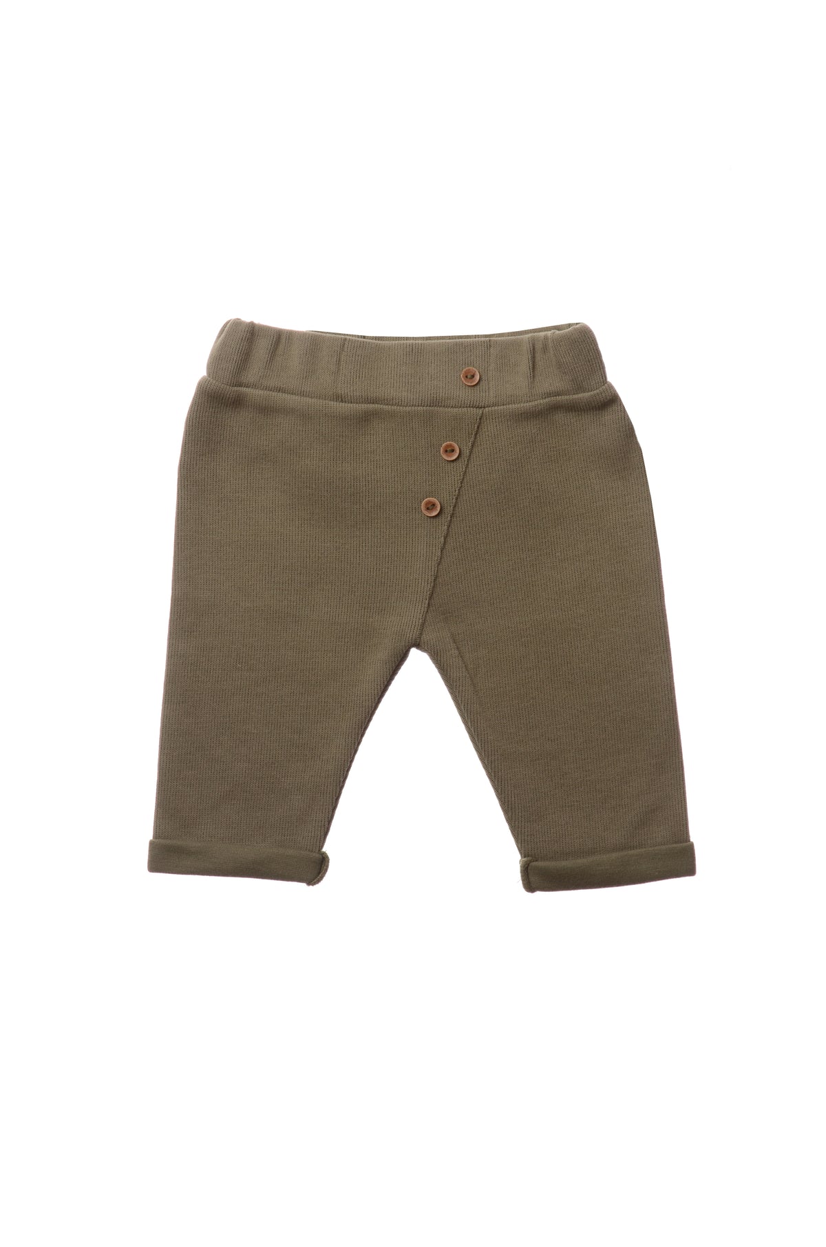 Rib-Strick-Set mit Hose in olive, 5-teilig