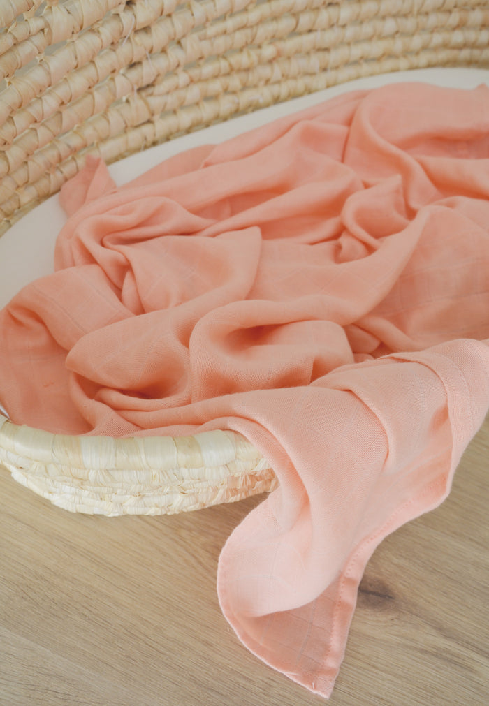 Premium-Musselintuch in apricot, groß