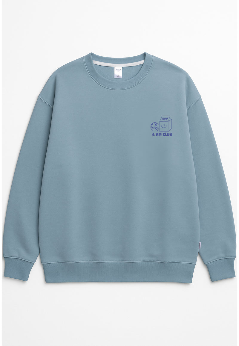 Erwachsenen Sweatshirt 6 AM Club hellblau
