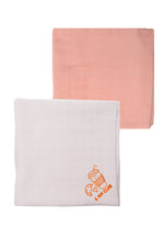 2er-Pack Premium-Musselintücher in apricot und grau "6 am Club" Print