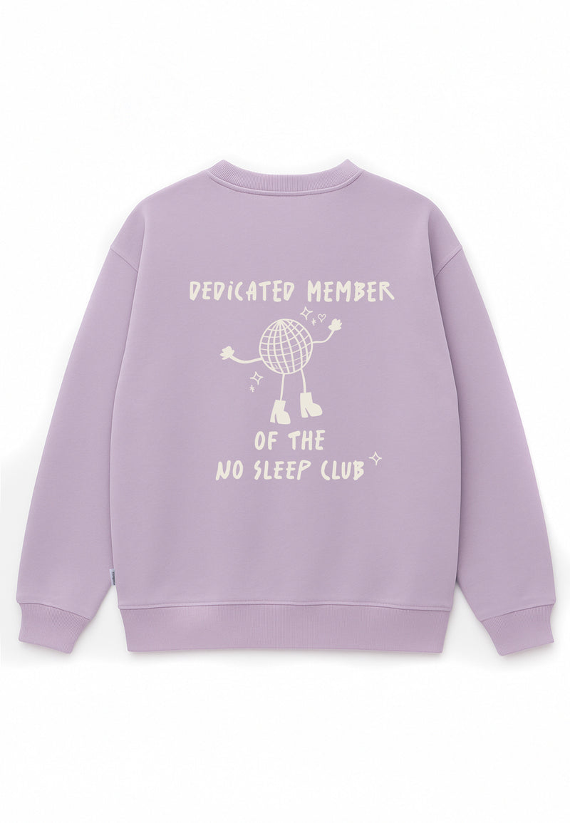 Erwachsenen Sweatshirt No Sleep Club flieder