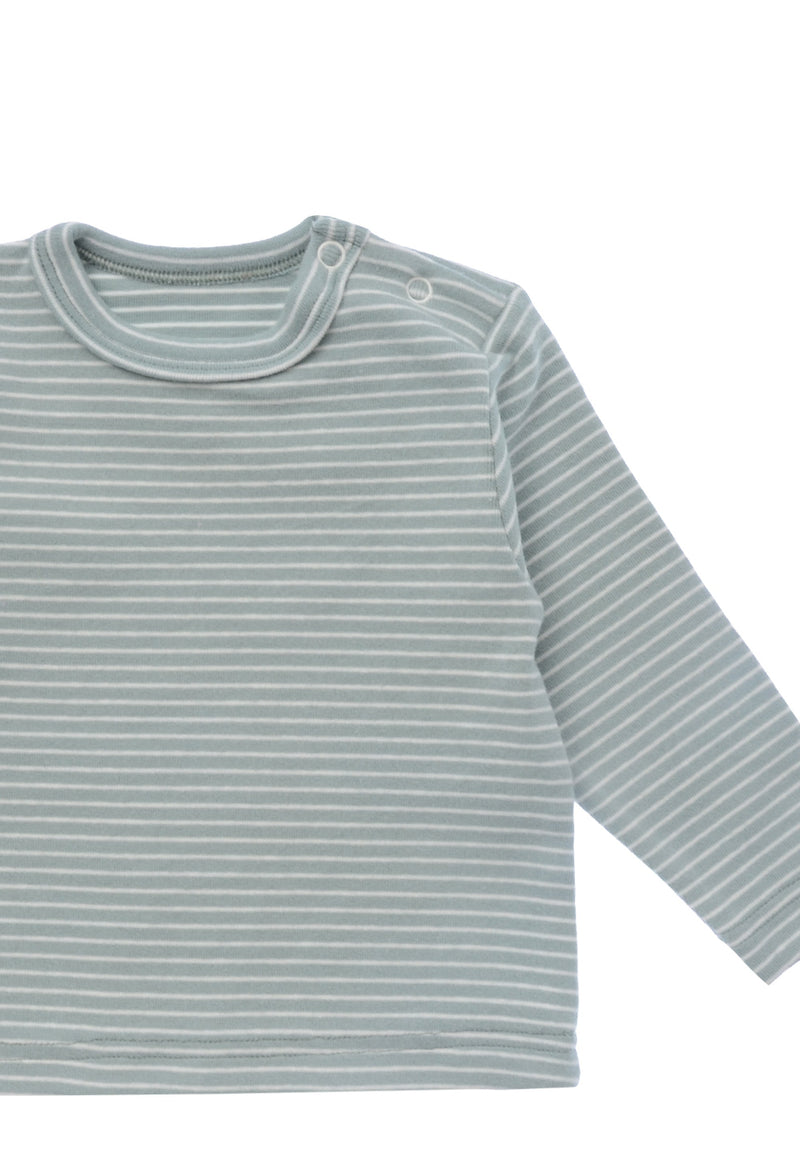 Langarmshirt in schilf-ecru-geringelt Detailfoto