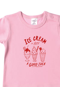 T-Shirt aus Bio-Baumwolle rosa mit Print "Ice Cream"