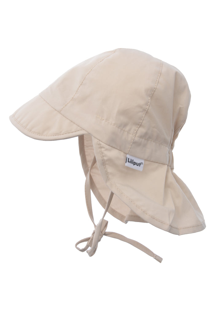 Schirmmütze in beige mit UV Lichtschutzfaktor +50 und einem praktischen Nackenschutz.