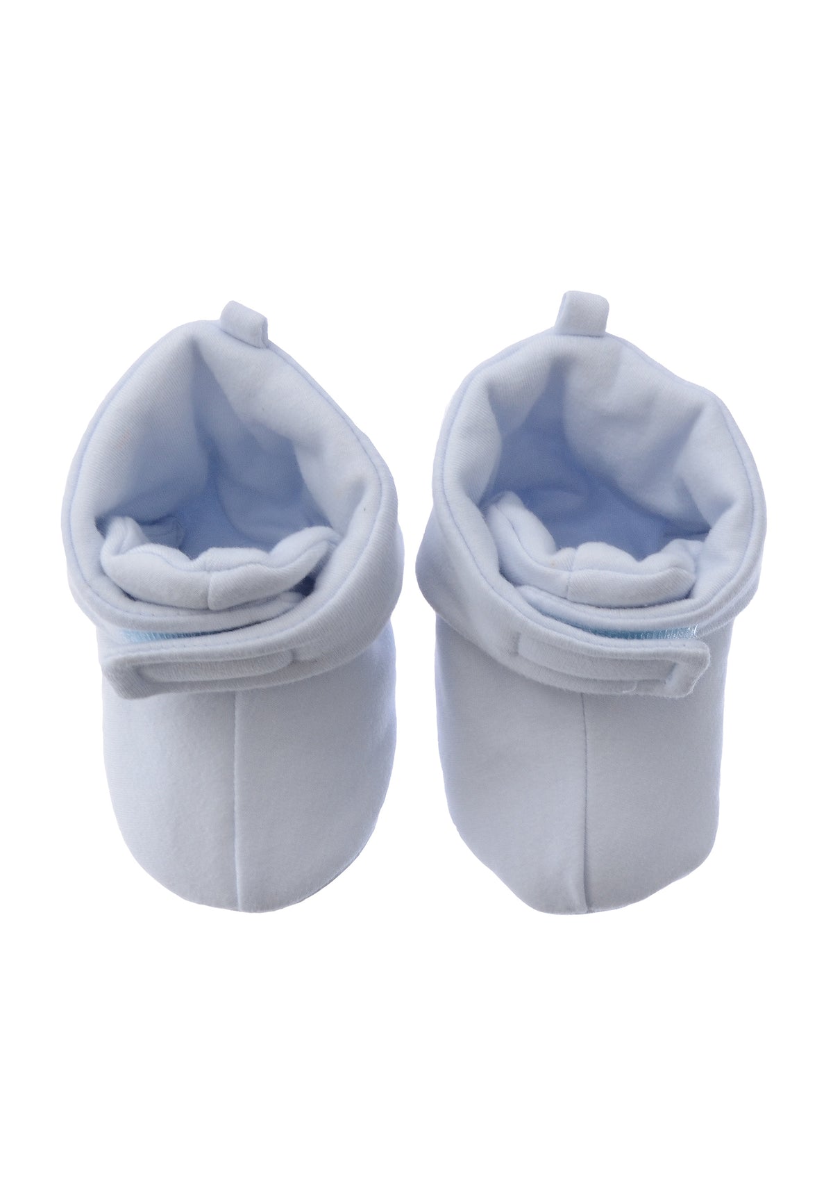 Draufsicht des wattierten Babyschuhs.