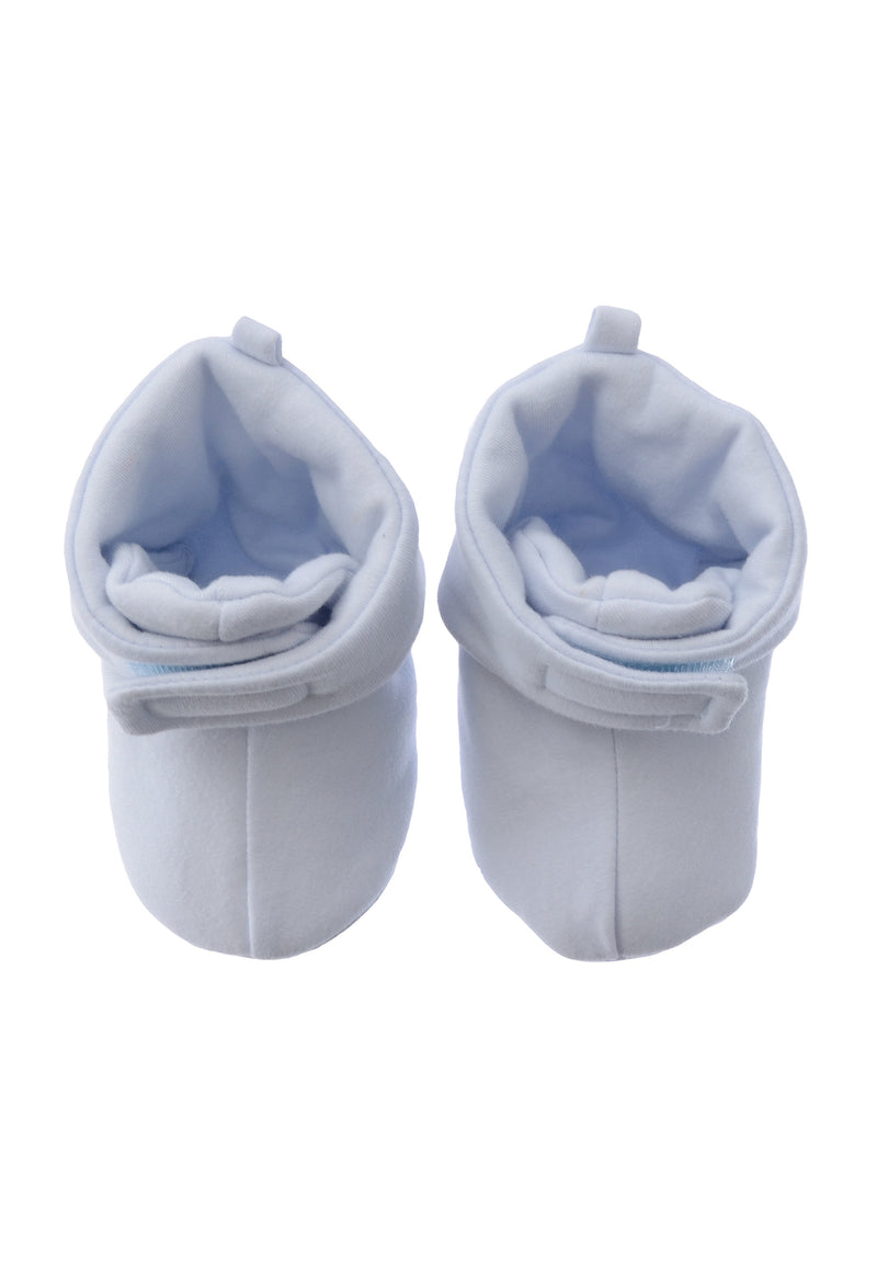 Draufsicht des wattierten Babyschuhs.