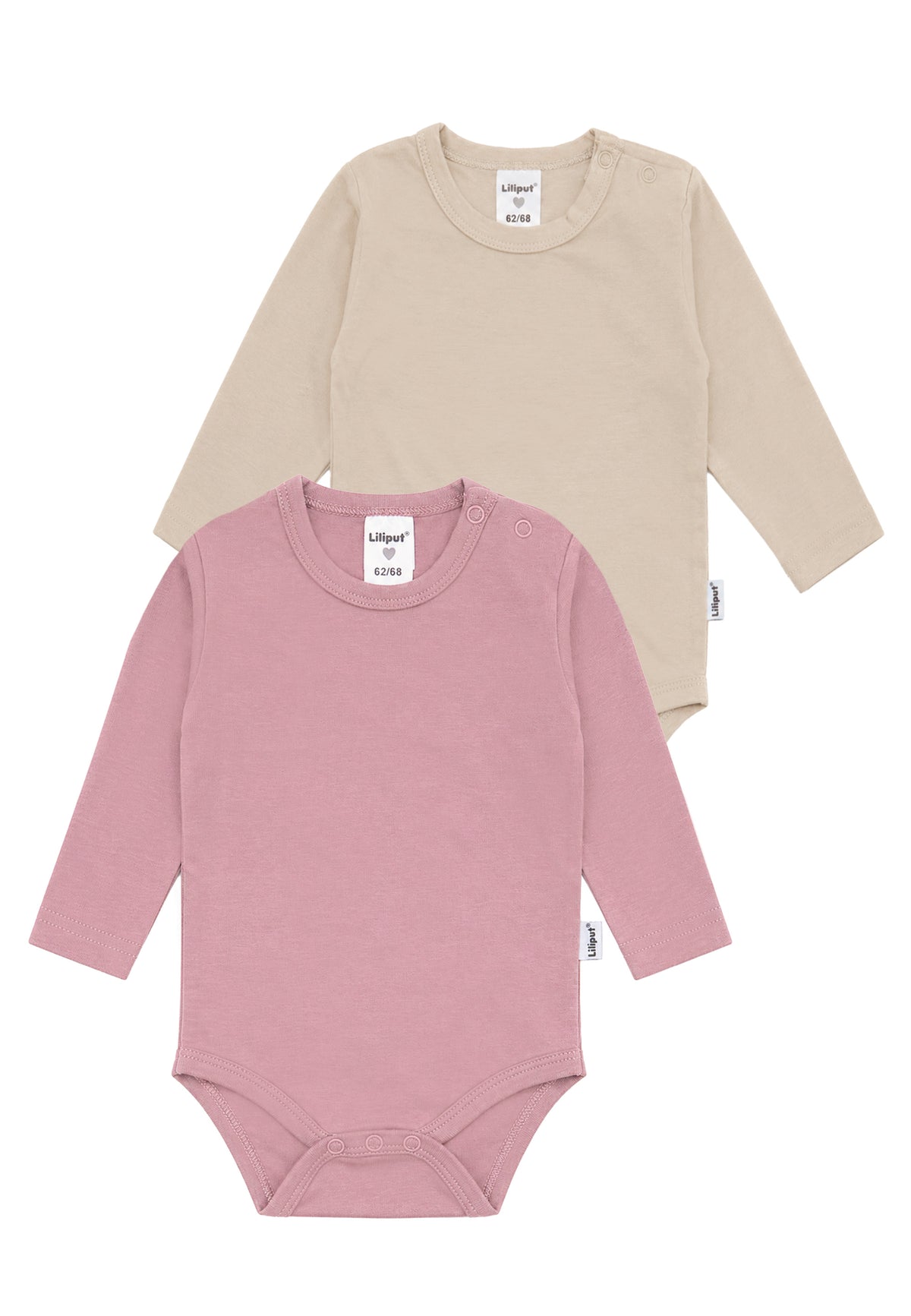 Liliput 2er-Pack Shirtbody Langarm Beige & Rosenholz