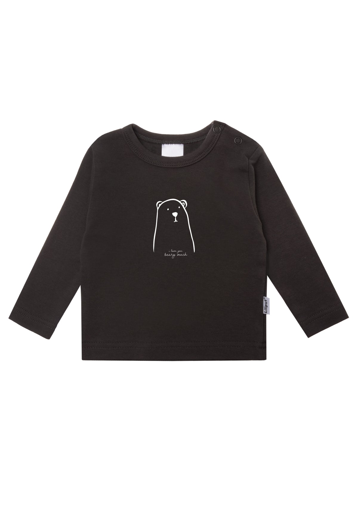 Langarmshirt in anthrazit aus Baumwolle mit niedlichem Print "i love you beary much."