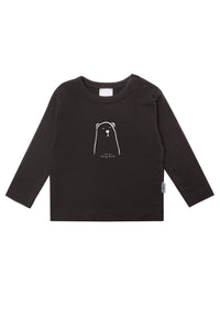 Langarmshirt in anthrazit aus Baumwolle mit niedlichem Print "i love you beary much."
