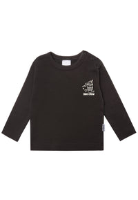 Langarmshirt in anthrazit mit Print "boo crew"