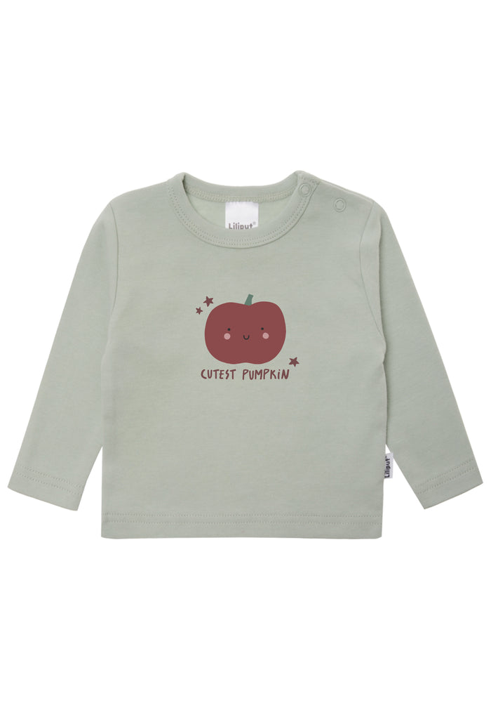Langarmshirt in schilf mit "cutest Pumpkin" Print