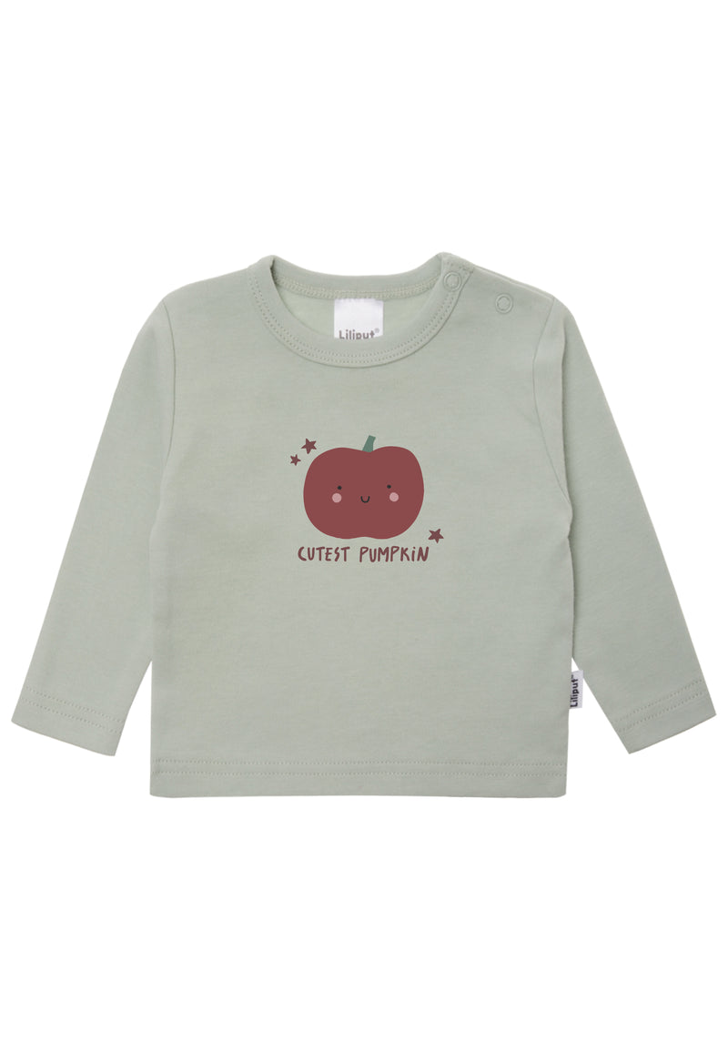 Langarmshirt in schilf mit "cutest Pumpkin" Print