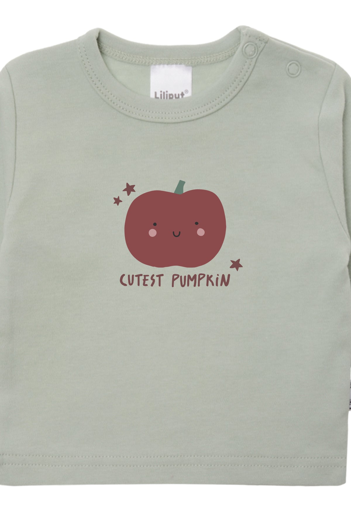Langarmshirt in schilf mit "cutest Pumpkin" Print