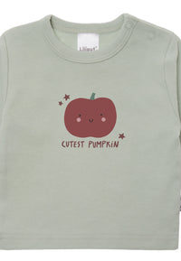 Langarmshirt in schilf mit "cutest Pumpkin" Print